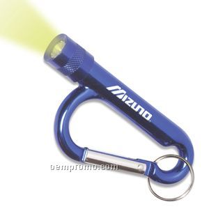 Metal Carabiner Flashlight W/ Split Ring (Overseas 8-10 Weeks)