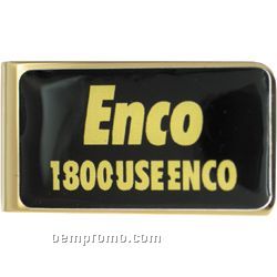 The Dinero Money Clip / Full Color Domed / Wide Rectangle