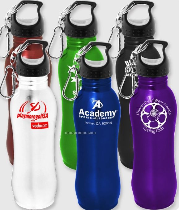 26 Oz. Majestic Color Stainless Steel Bottle W/ Carabiner