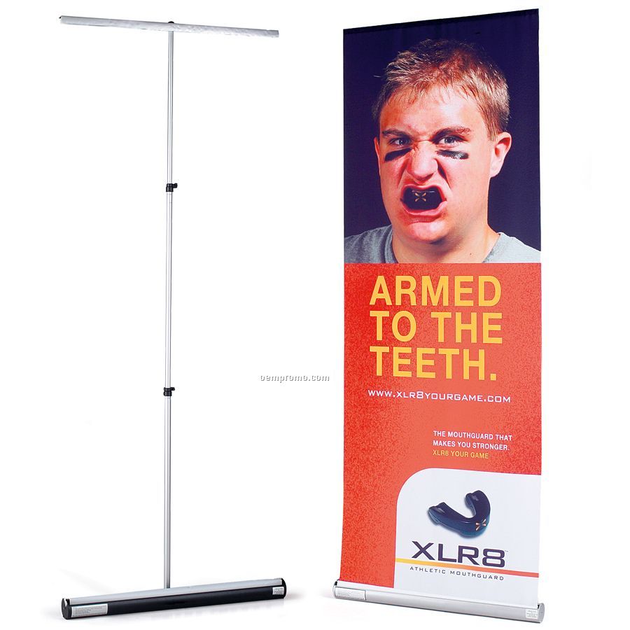 Banner And Stand Set W/One 1-sided Banner (3'x8')