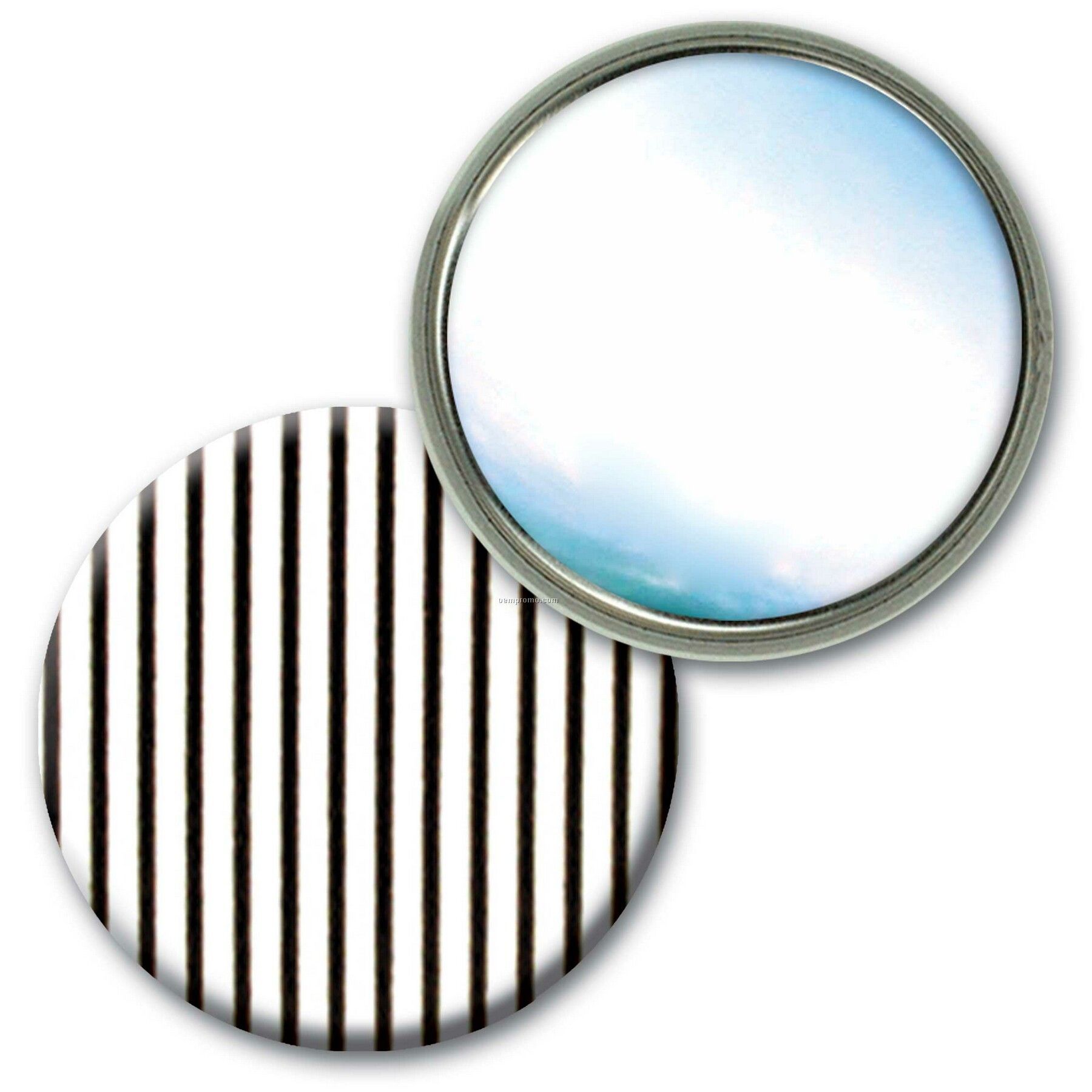 Compact Mirror Lenticular Black/White Stripes 3d Effect (Blank)