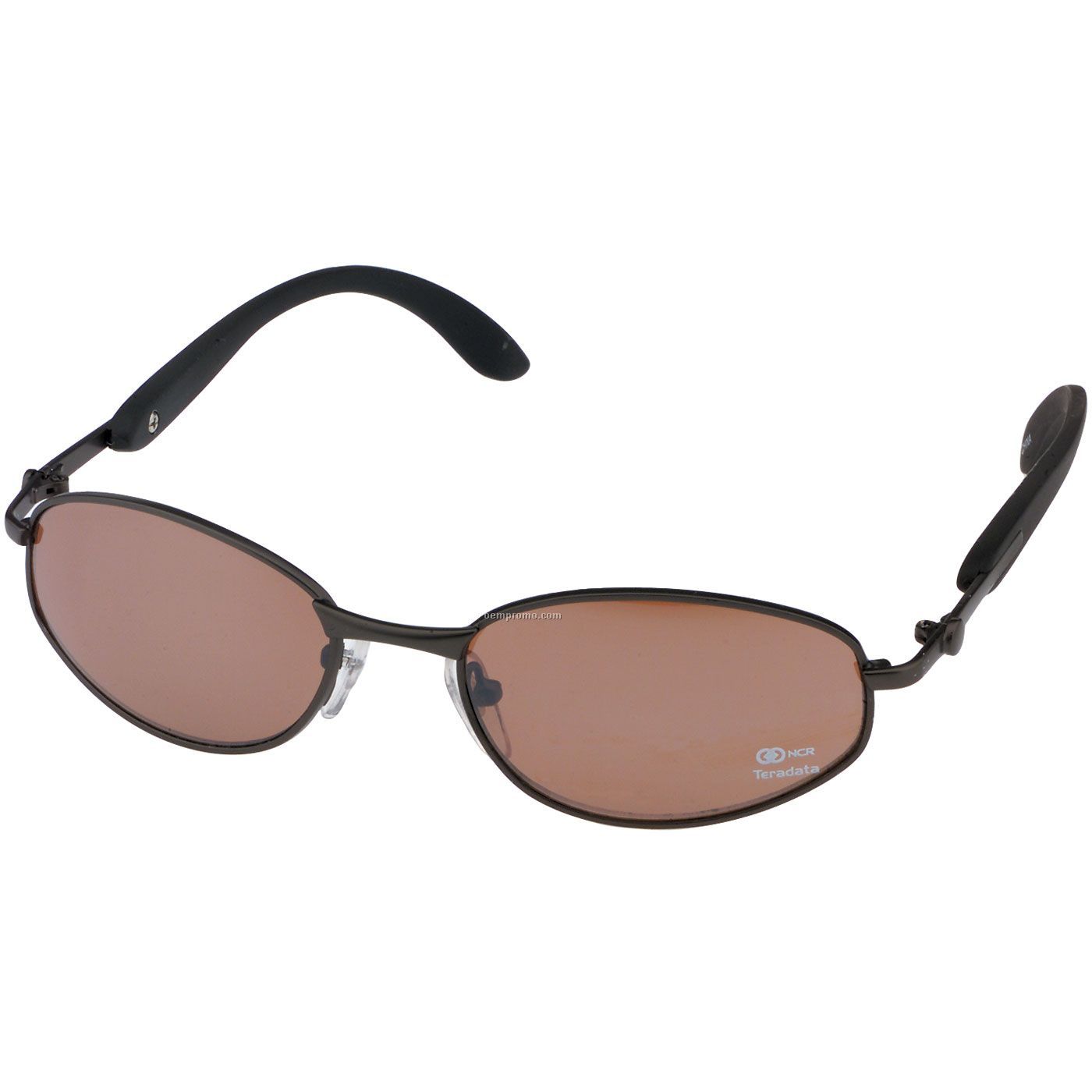 Matte Gunmetal Driver Sport Metal Sunglasses W/ Amber Lens