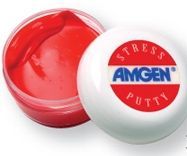 Neon Red Stress Putty In Clear Cosmetic Jar