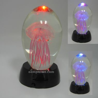 Pink Jelly Fish In Clear Glass (Screen Printed)