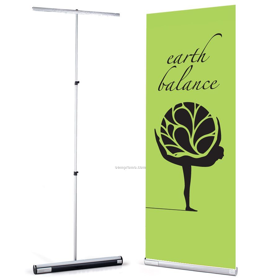 Banner And Stand Set W/One 1-sided Recycled Polyester Banner (3'x8')