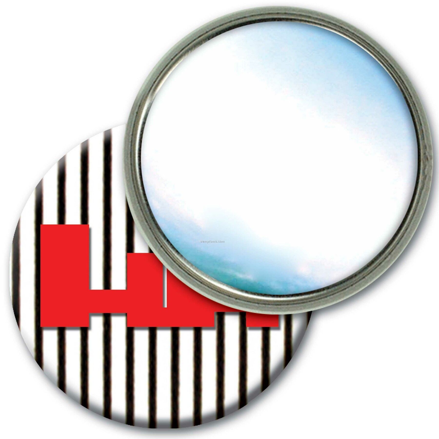 Compact Mirror Lenticular Black/White Stripes 3d Effect (Custom)