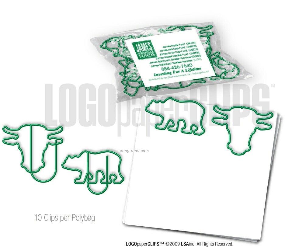 Custom Logo Paper Clips In Polybag W/Logo