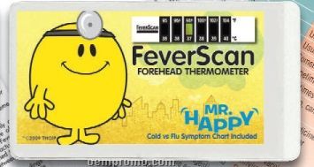 Mr. Happy Reusable Fahrenheit Mini Forehead Thermometer & Cold & Flu Chart