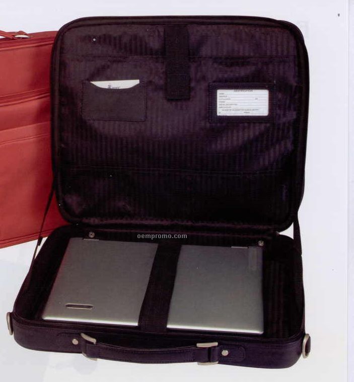 17-1/2"X14-1/2"X4" Genuine Leather Laptop Briefcase - 17"