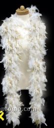 6' White Feather Boa With Gold Tinsel