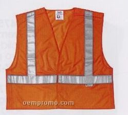 Class II Fluorescent Orange Tear Away Safety Vests (L-2xl) Blank