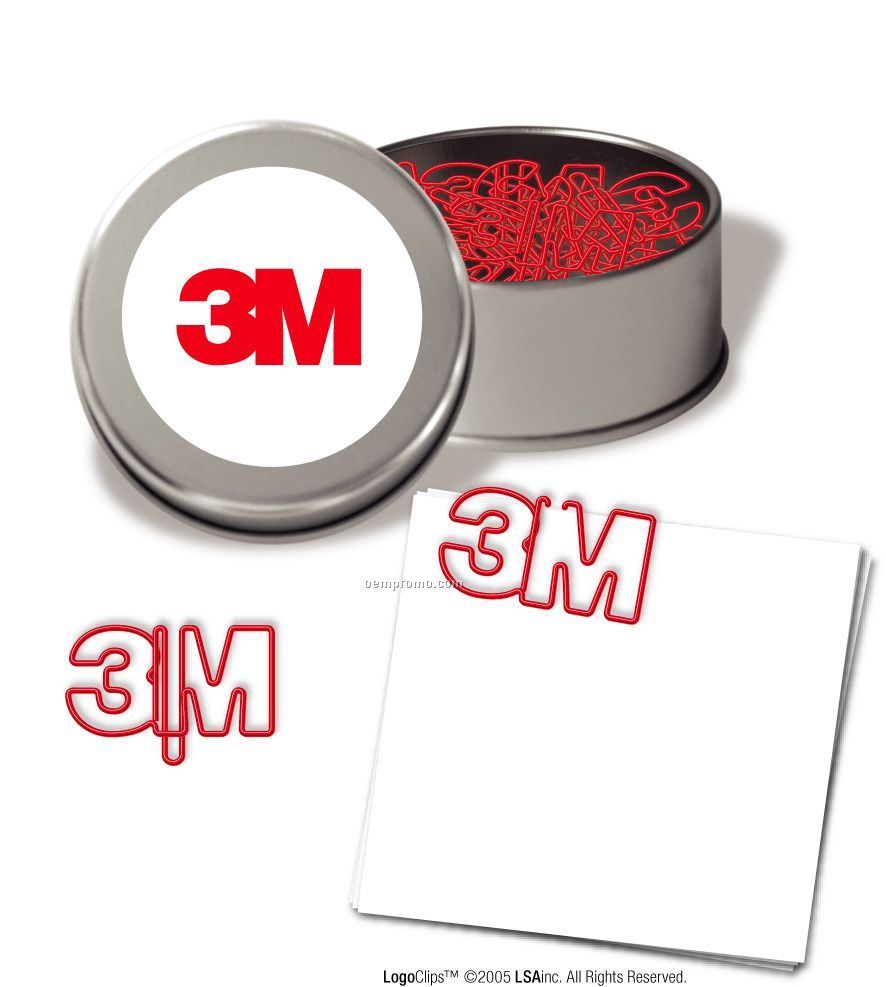 Custom Logopaperclips In Tin W/Logo