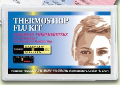 Thermostrip Flu Kit W/ Moving-line Thermometers & Cold/Flu Symptom Chart