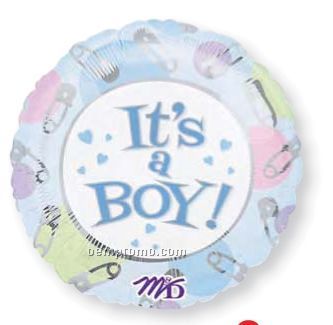 32" It's A Boy Dots & Pins Balloon