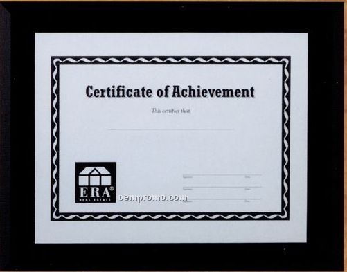 Beveled Black Glass Certificate Frame