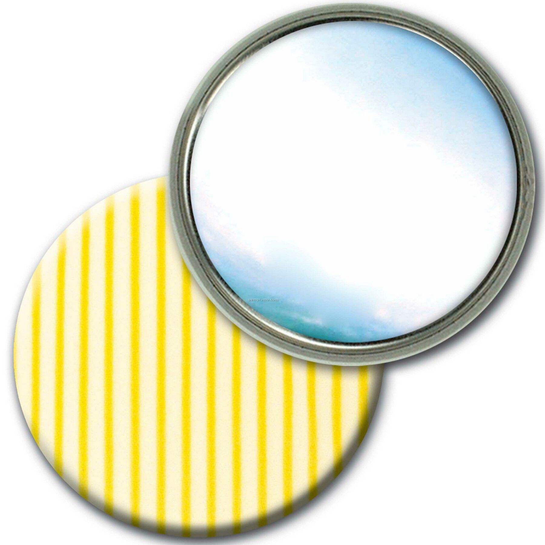 Compact Mirror Lenticular Yellow/White Stripes 3d Effect (Blank)