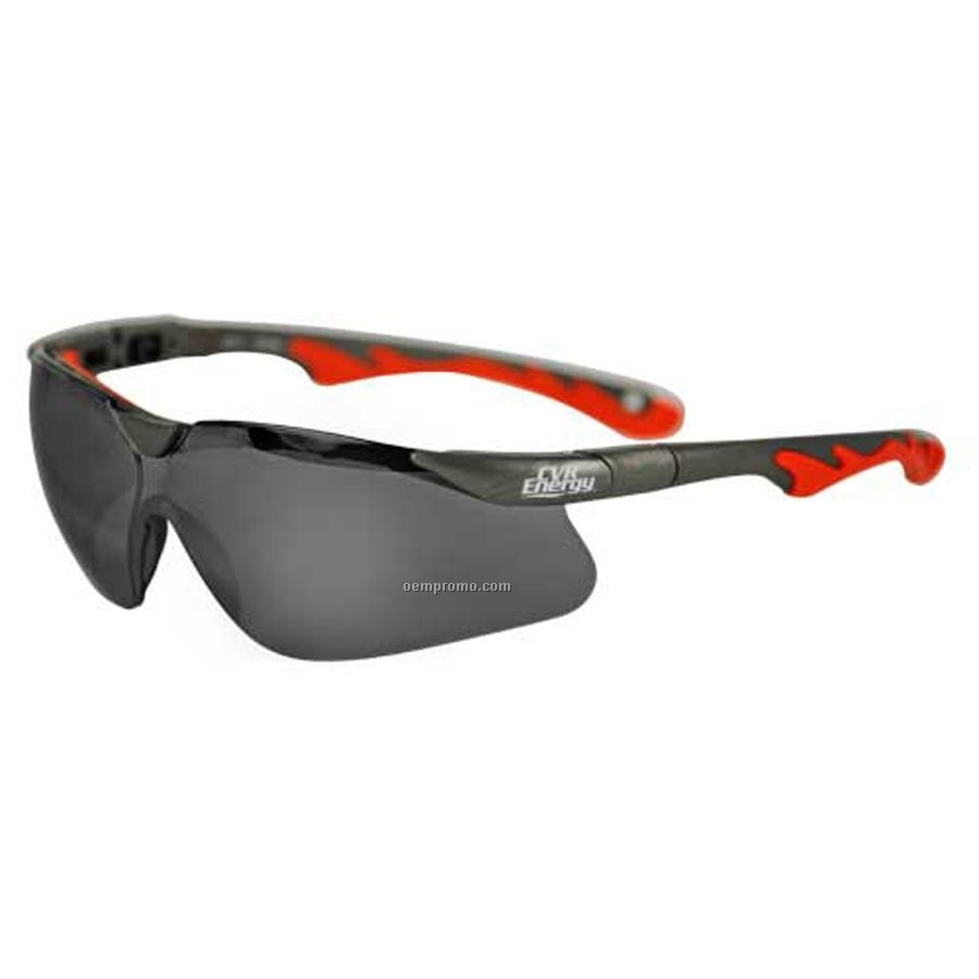 Premium Sports Style Safety Eyeglasses (Gray/Charcoal Gray/Orange