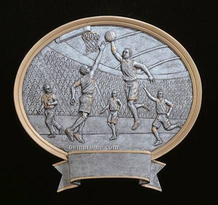 Basketball, Male Oval Sport Legend Plates - 8"