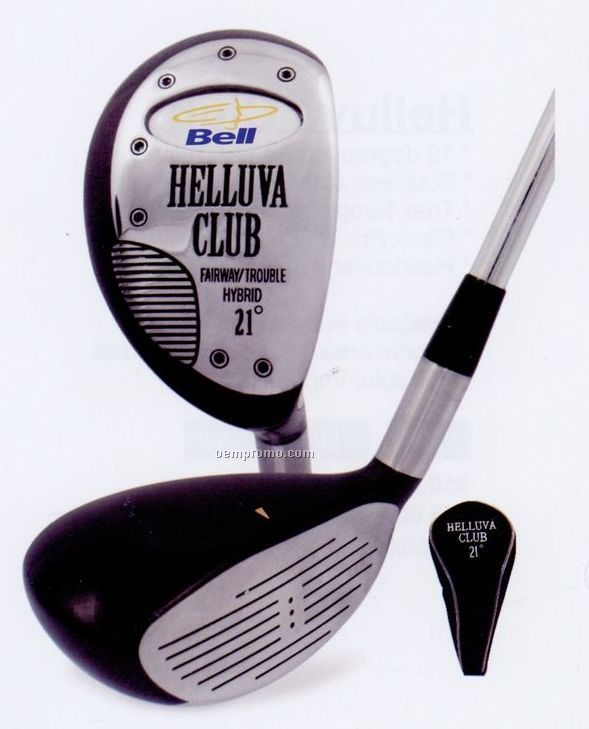 Hybrid Helluva Golf Club W/ Head Cover (17, 21, 25 Degree Loft)
