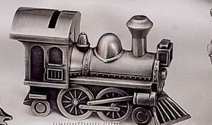 Pewter Finished Train Bank