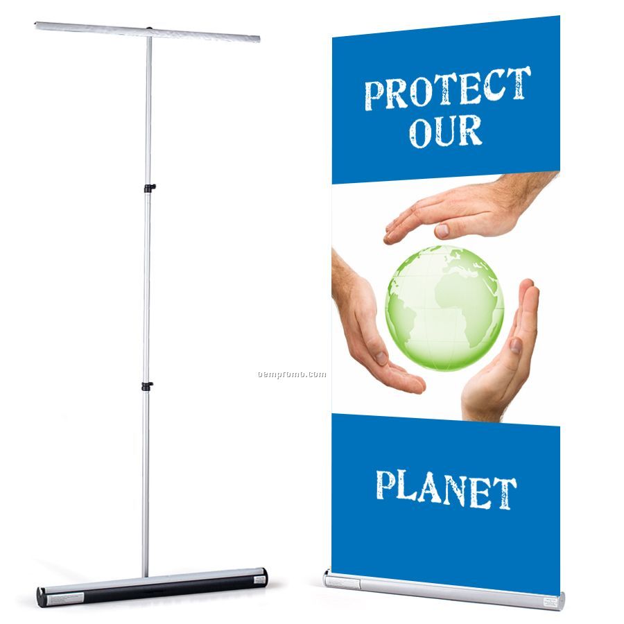 Banner And Stand Set W/One 1-sided Recycled Polyester Banner (4'x8')