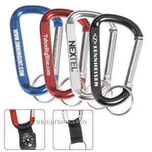 Large Carabiner W/ Compass Attachment