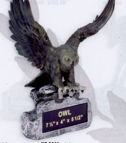 Owl School Mascot W/ Plate