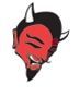 Stock Smiling Devil Mascot Chenille Patch