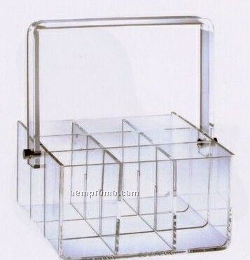 9 Compartment Acrylic Vanity Caddy W/ Handle