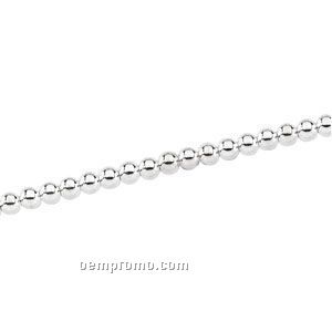 Ladies' 7" Sterling Silver 8mm Bead Chain Bracelet