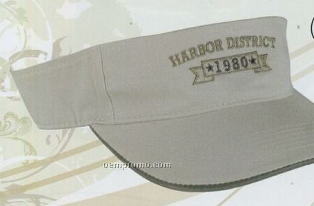 Laundered Chino Twill Visor With Contrasting Mock Sandwich Trim