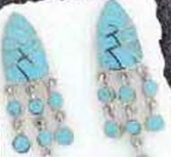 Sterling Silver Jewelry - Chandelier Earrings W/ Turquoise