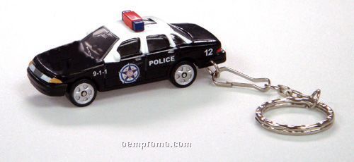 3"X1-1/4"X1-1/4" Police Car With Key Chain