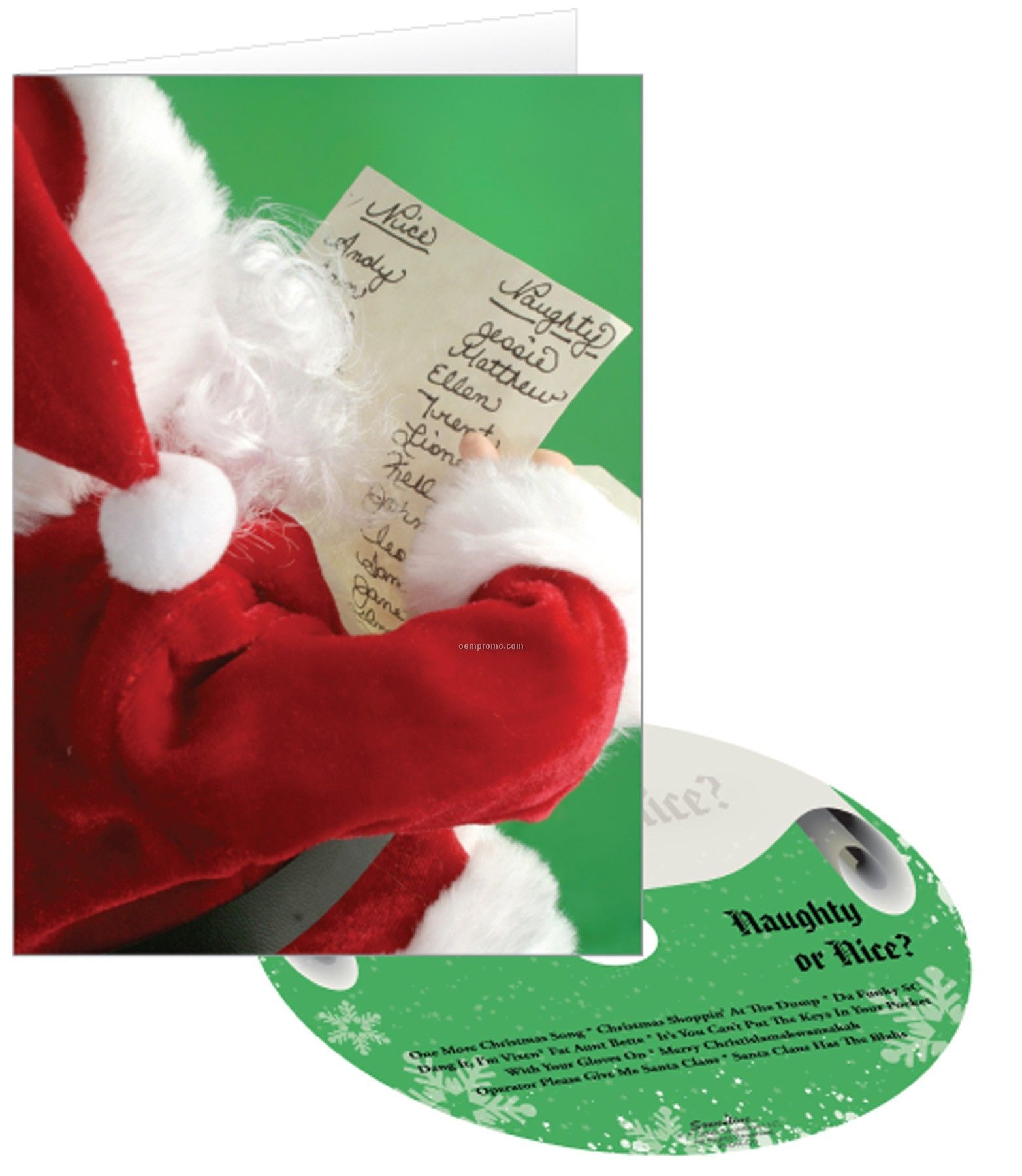 Naughty Or Nice Holiday Greeting Card With Matching CD