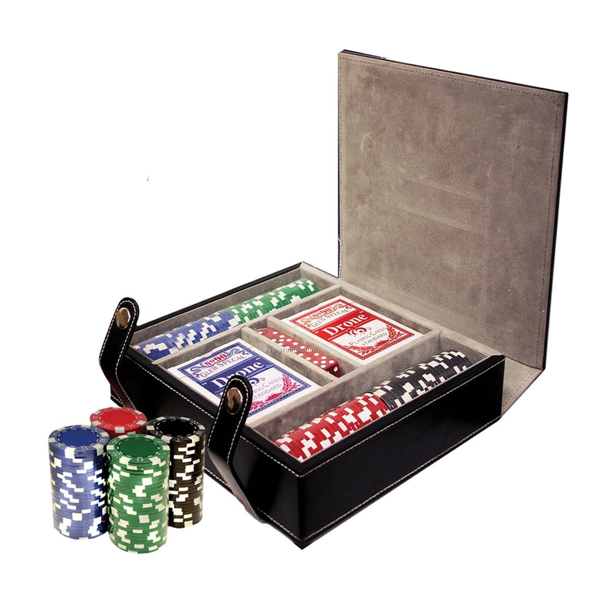 Poker Set With Cards & Leather Case