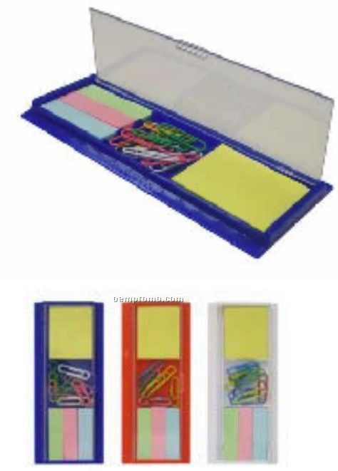 Ruler With Top Compartment Holding 10 Paper Clips, Sticky Notes & Tabs