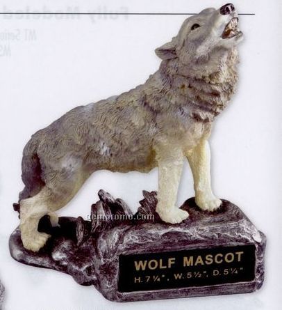 Howling Wolf School Mascot W/ Plate