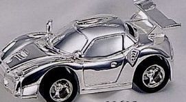 Silver Plated Race Car Bank