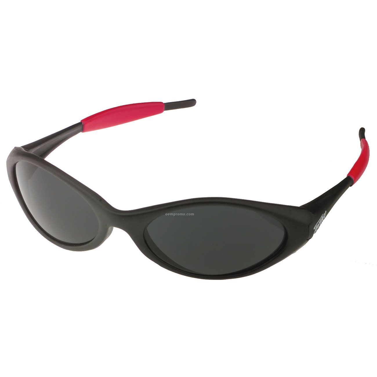 Flash Wrap - Black/Red Nylon Frame Sunglasses W/ Gray Lens