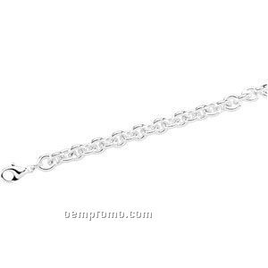 Ladies' 8" Sterling Silver 9mm Round Cable Chain Bracelet