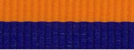 Snap Clip "V" Neck Ribbon 1-1/2"X32" - Blue / Orange