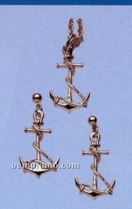Sterling Silver Small Anchor Earrings