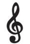 Stock Music Clef Mascot Chenille Patch