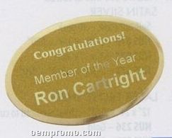 Coated Metals Laser Frost Oval Name Plate / Gold