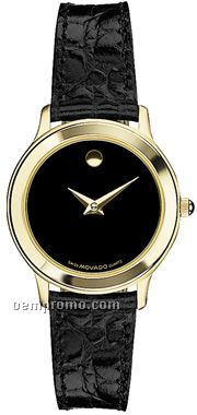 Ladies Movado Folio Gold Plated Strap Watch