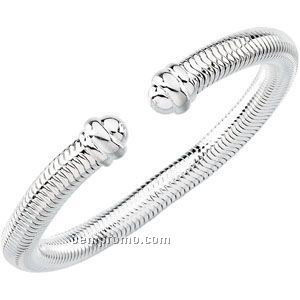 Ladies' Stainless Steel 8mm Snake Cuff Bracelet