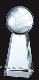 Large Optical Crystal Sport Ball W/ Short Base Award