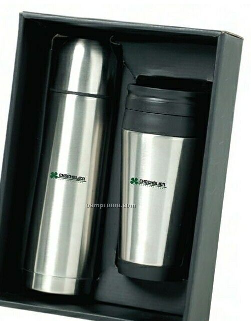 Stainless Steel Flask And Tumbler Set