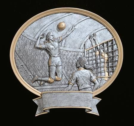 Volleyball, Female Oval Legend Plates - 8"