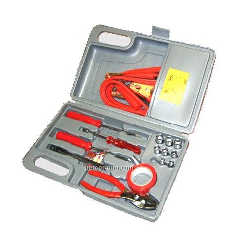 30 Piece Complete Emergency Road Side Tool Kit In Case
